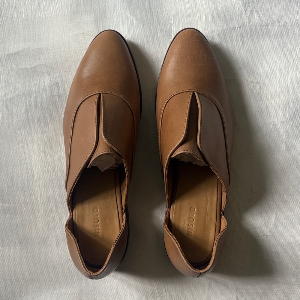 NEW Nisolo Emma d’Orsay Leather Shoes Almond Size 10